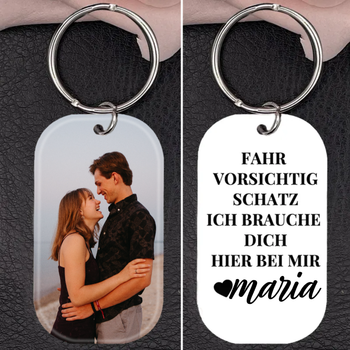 Acryl Fahr Vorsichtig Foto Schlüsselanhänger mit Name-Valentinstagsgeschenke