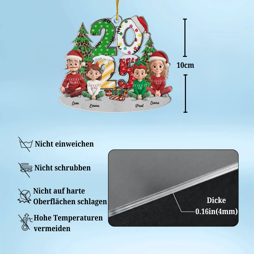 2025 Personalisierter Christbaumanhänger mit Familie Acrylornament