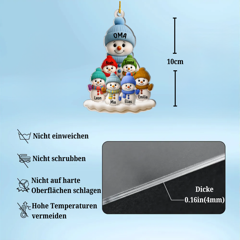 Schneemännchen - Acrylanhänger Christbaumanhänger Geschenk für Oma