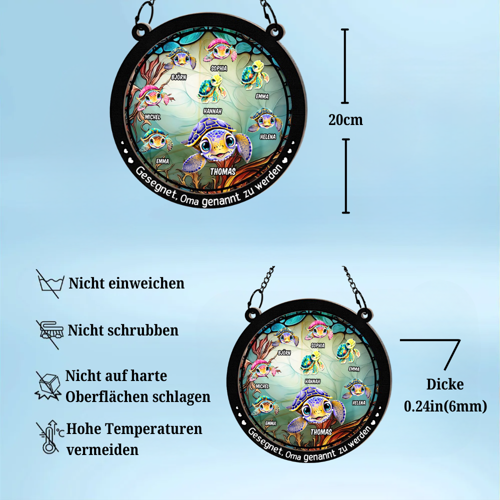 Schildkröten-Personalisierte Sonnenfänger Geschenk für Oma