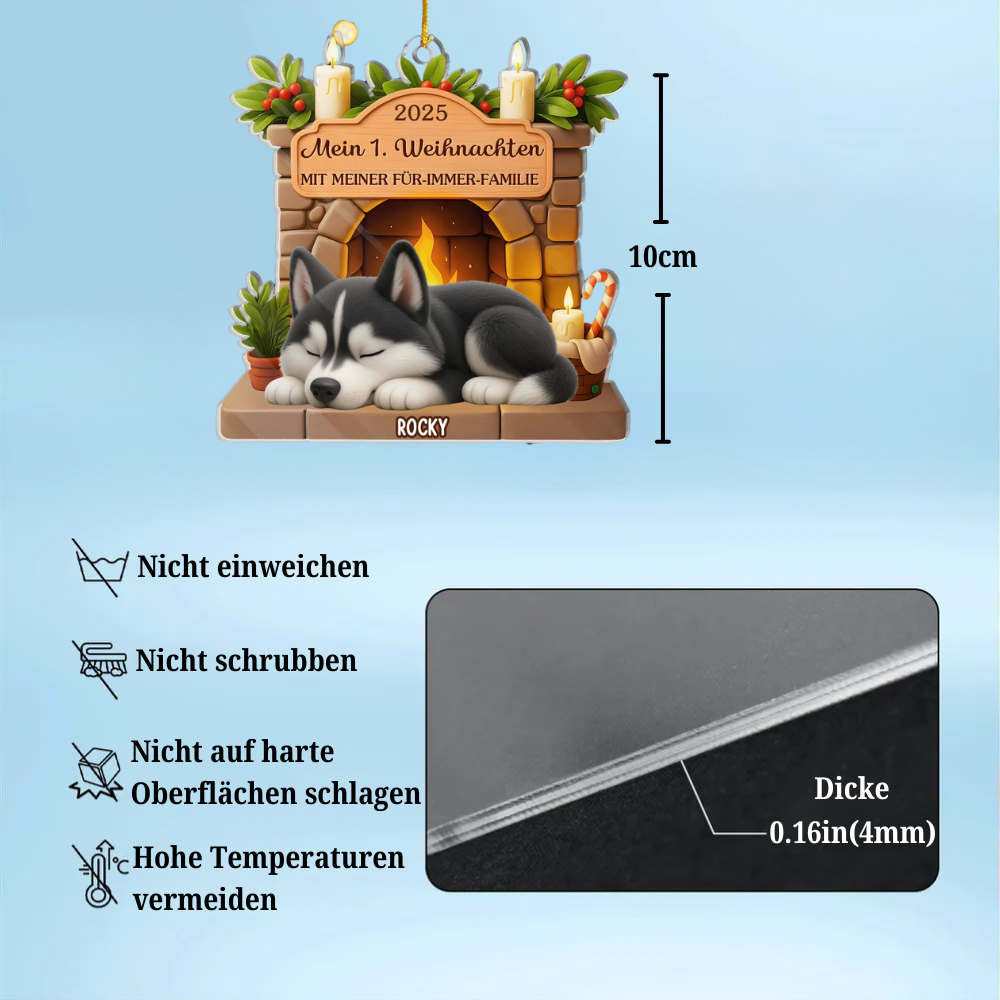Mein Erstes Weihnachten-Personalisierter Acrylanhänger mit Hund Christbaumschmuck für Hunde