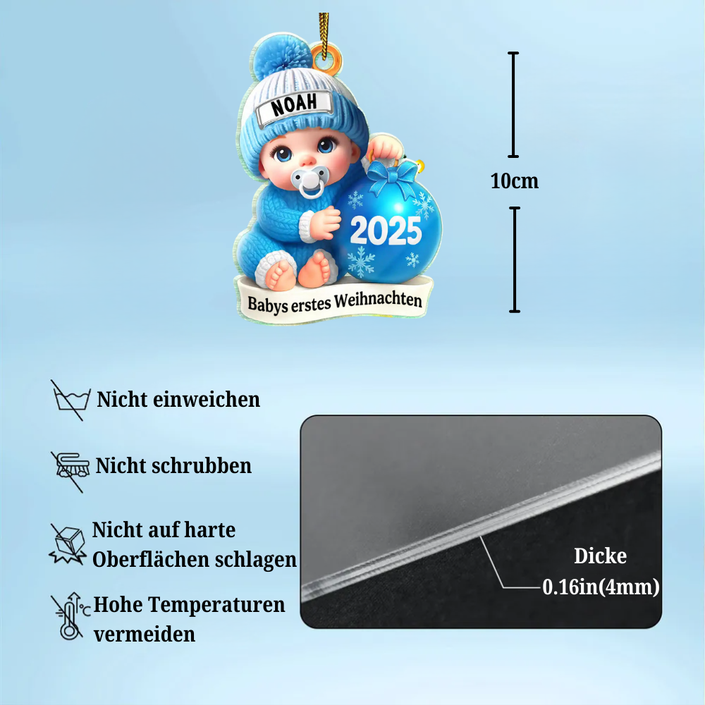 2025 Babys Erstes Weihnachten Personalisierter Acrylanhänger Christbaumschmuck