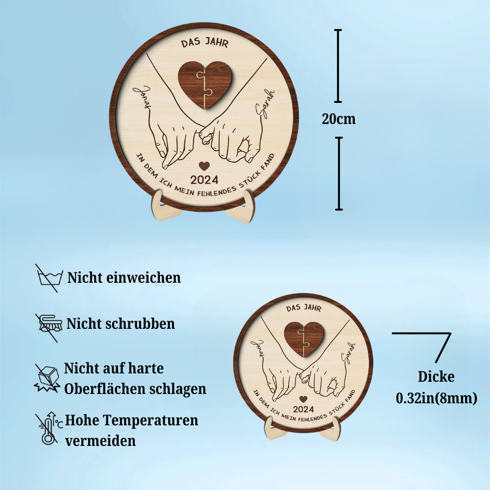Mein Fehlendes Stück-Personalisierte Holztafel Geschenk für Paar