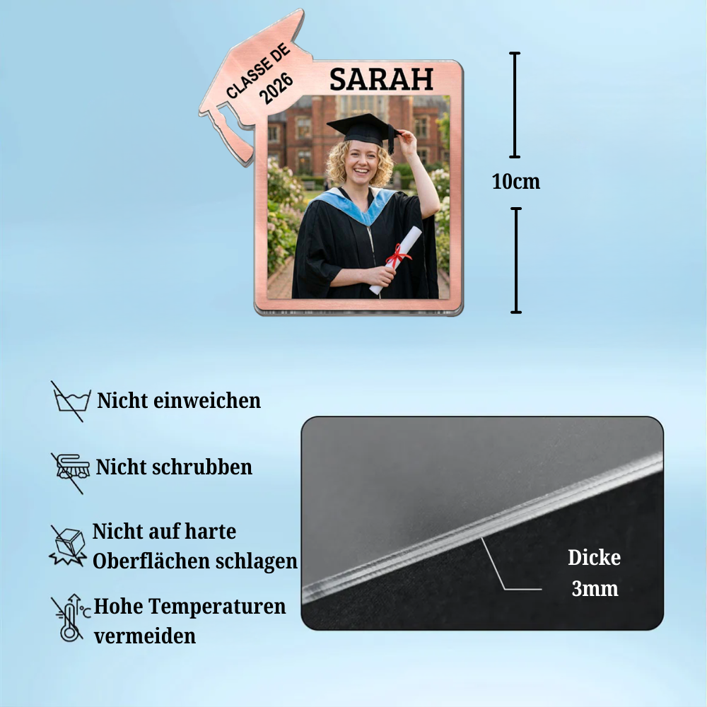 Acryl-Kühlschrankmagnet mit Foto Abschlussgeschenk für Tochter und Sohn