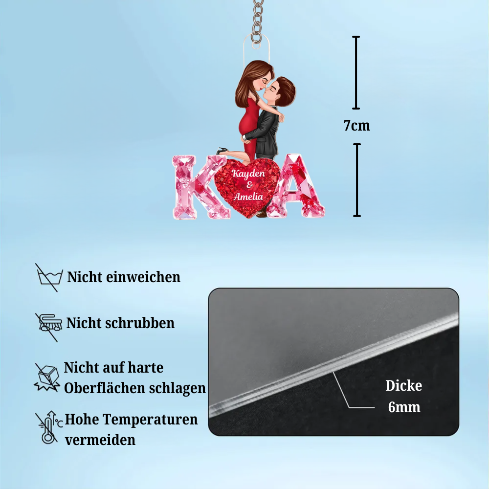 Acryl-Schlüsselanhänger mit Herz und Initialen Geschenk für Paar/LGBT-Paar