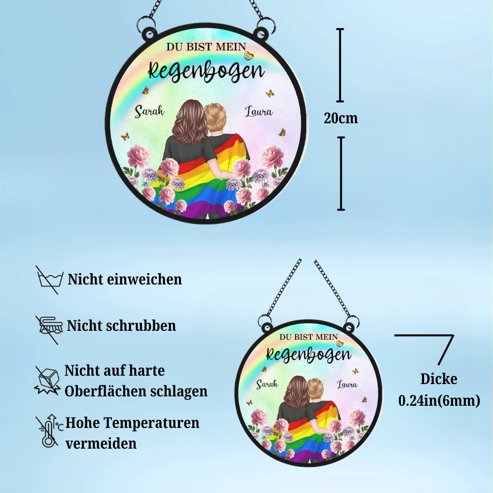 Regenbogen Paae-Personaliserter Sonnenfänger Geschenk für Paare LGBT