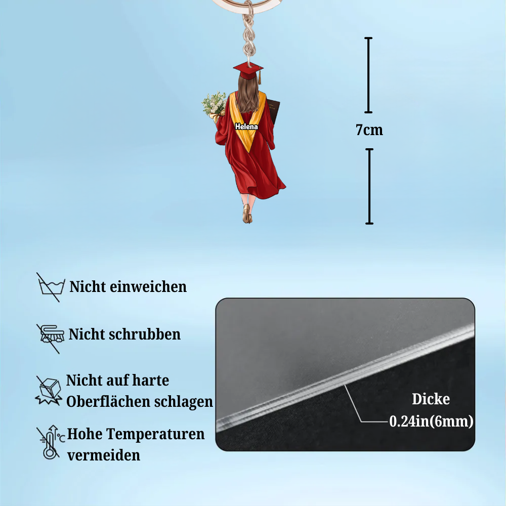 Abschlussfeier-Personalisiertes Acryl-Schlüsselanhänger