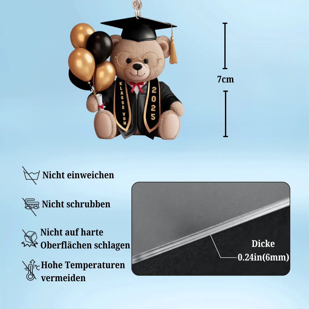 Bär mit Ballons-Personalisierter Schlüsselanhänger zur Abschlussfeier