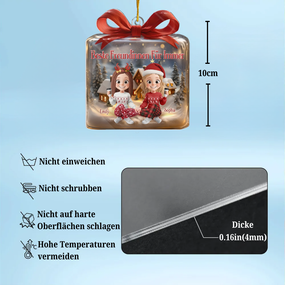 Personalisierter Weihnachtsanhänger aus Acryl Geschenk für beste Freundin und Schwester