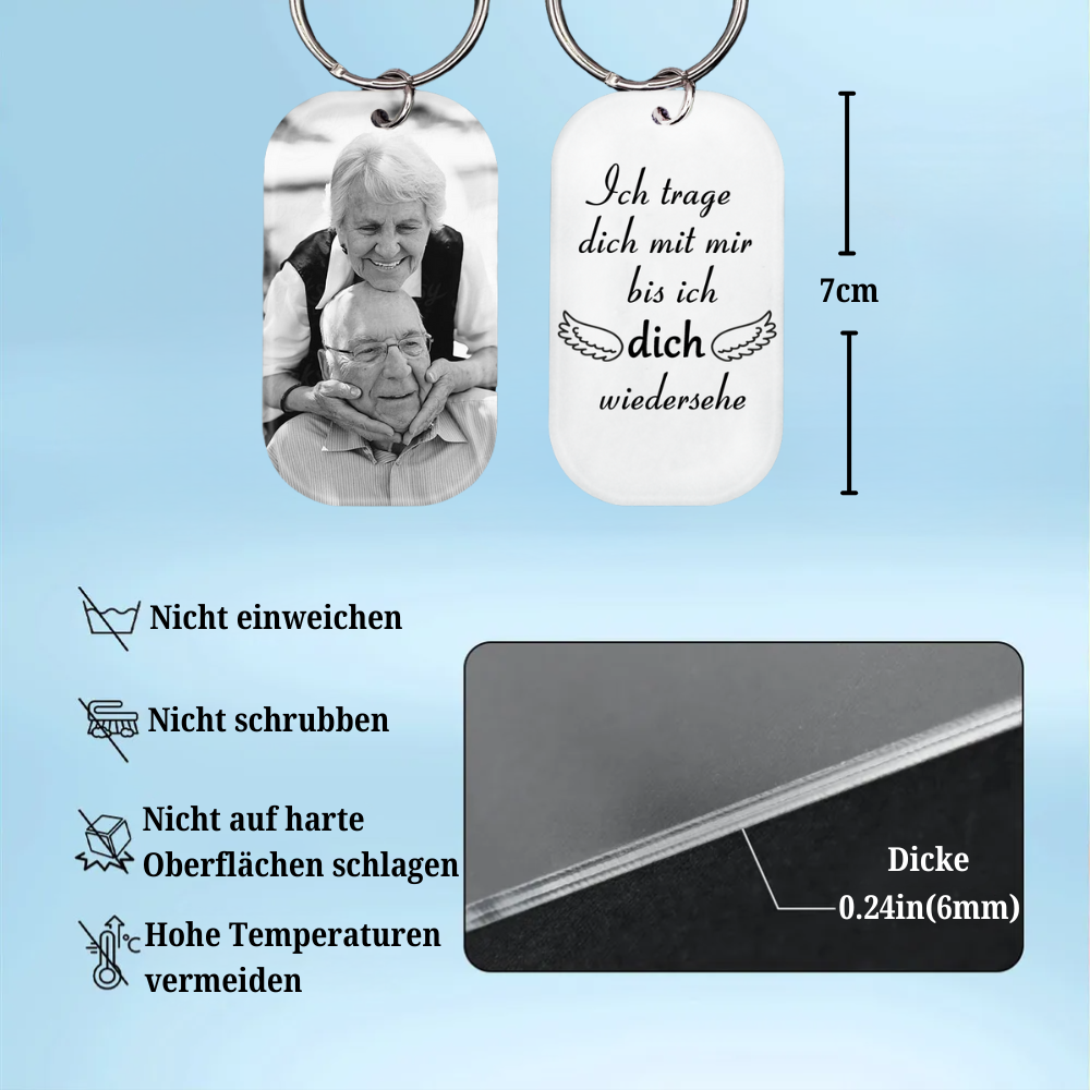 Acryl Foto Schlüsselanhänger mit Gravur Trauergeschenke