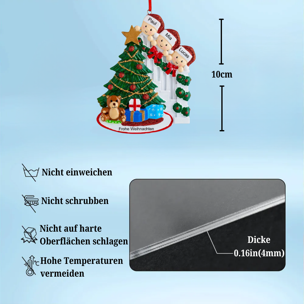 Weihnachtsschmuck Spähende Familie mit 2-9 Namen