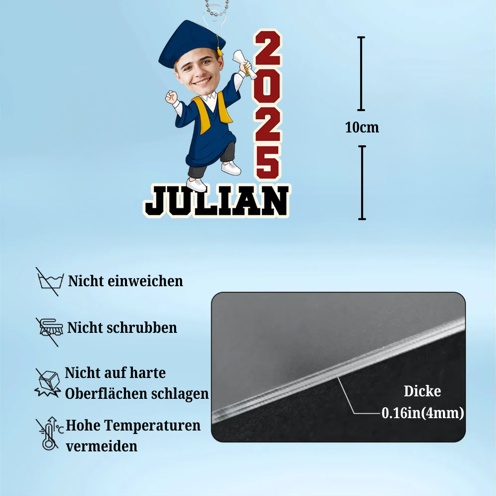 Foto Acrylanhänger Geschenk zum Abschluss