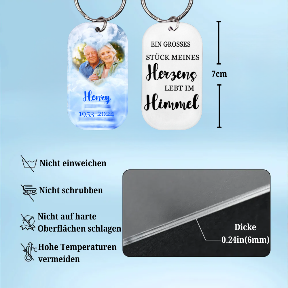 Acryl Foto Schlüsselanhänger mit Gravur-Ein Stück Meines Heaven im Himmel