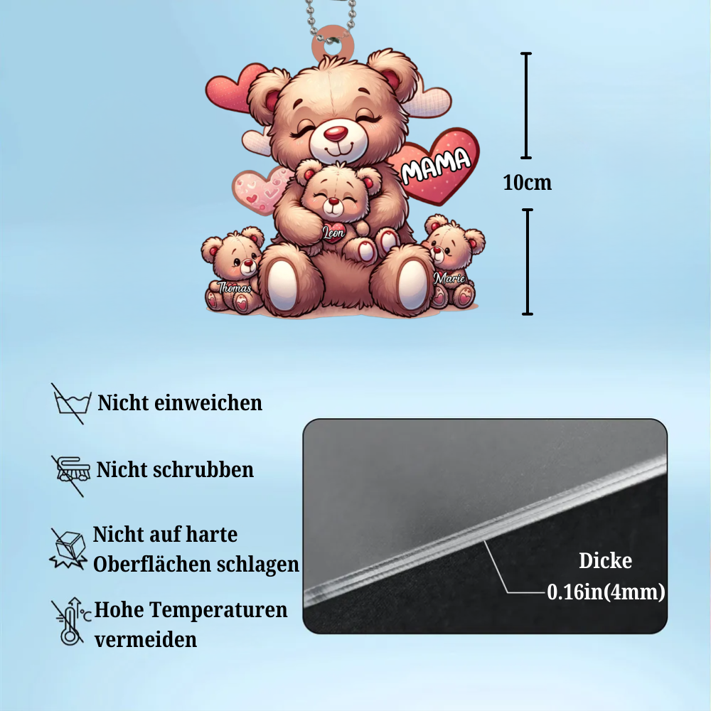 Bären-Personalisierter Autoanhänger für Mama und Oma