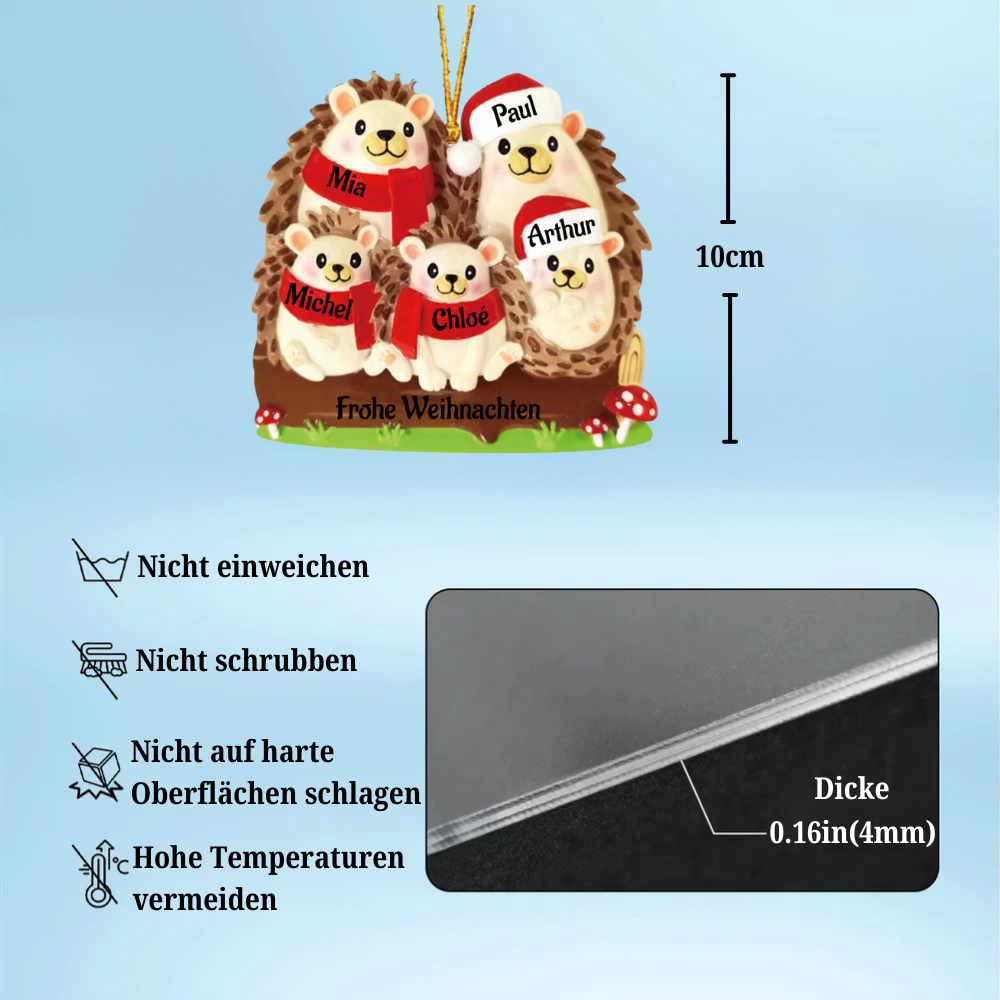 Igel Familie-Weihnachtsschmuck