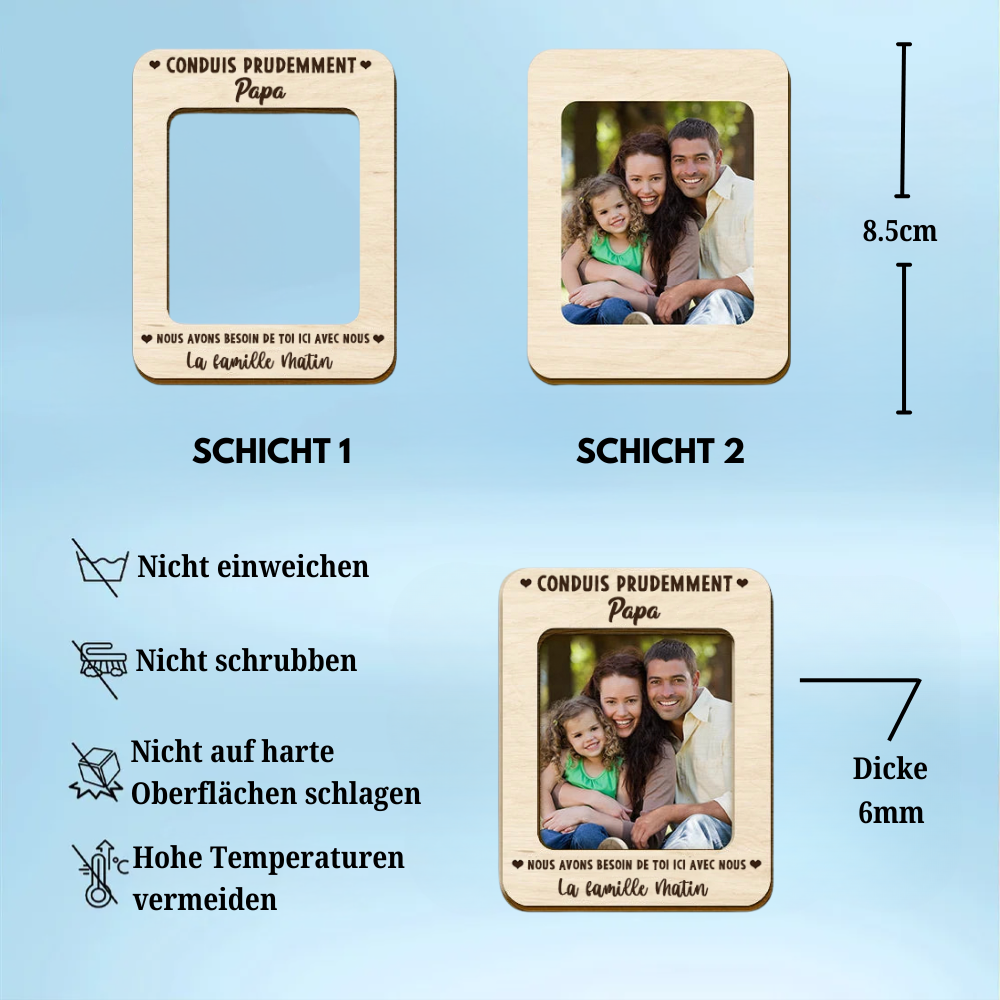 Fahr Vorsichtig Sonnenblendenclip mit Foto für Familie und Liebespaar