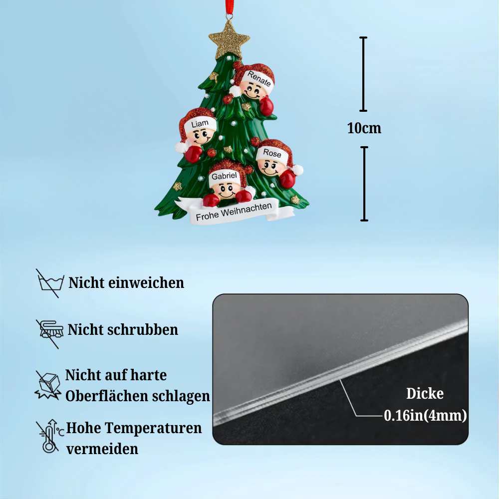 Weihnachtsschmuck-Weihnachtsbaum mit Gesichter 2-8 Namen