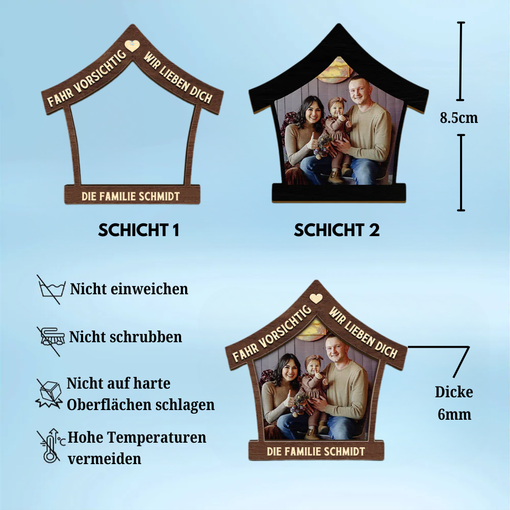 Fahr Vorsichtig-Sonnenblendenclip mit Foto Geschenke für Familie