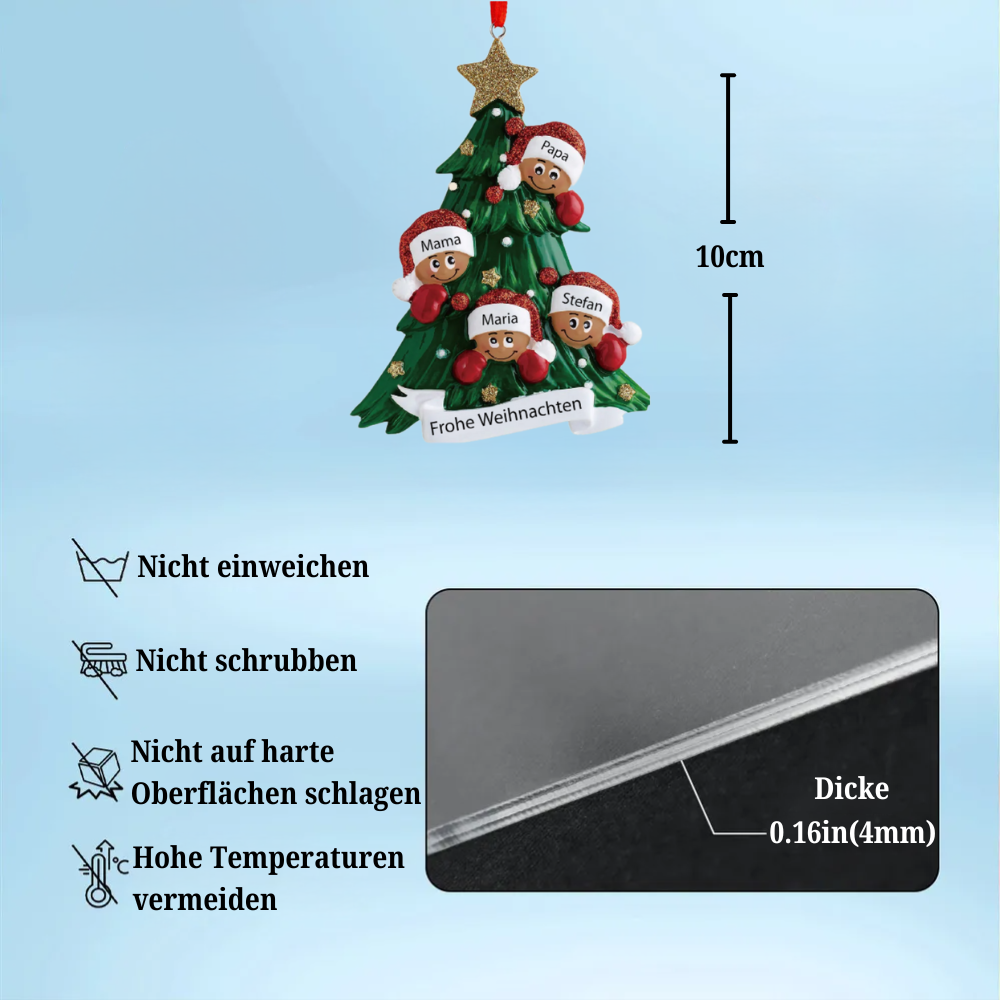 Weihnachtsschmuck Tannenbaum mit Gesichter 2-8 Namen