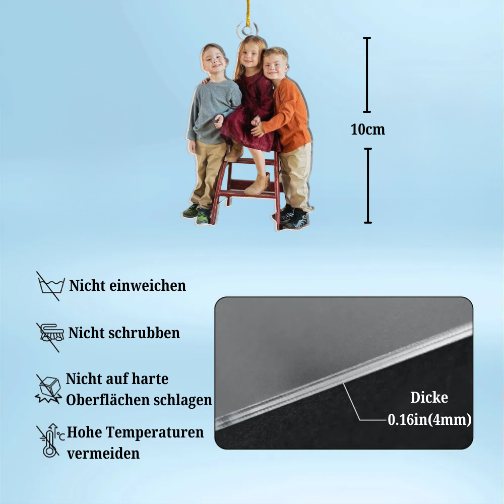 Acryl-Foto-Ornament Weihnachtsanhänger Geschenk für Familie