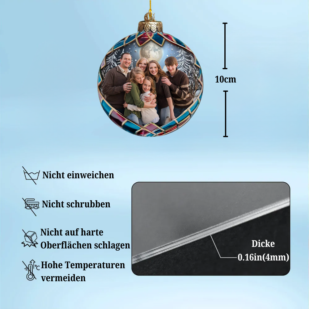 Christbaumschmuck(flach) mit Foto- personalisiertes Acryl Foto Ornament