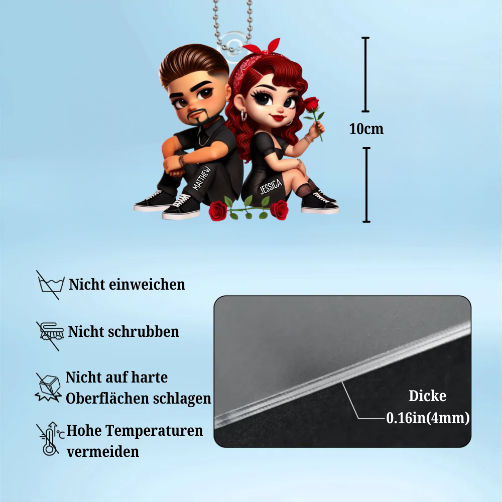 Acryl-Autoanhänger mit Pärchen Geschenk für Paar