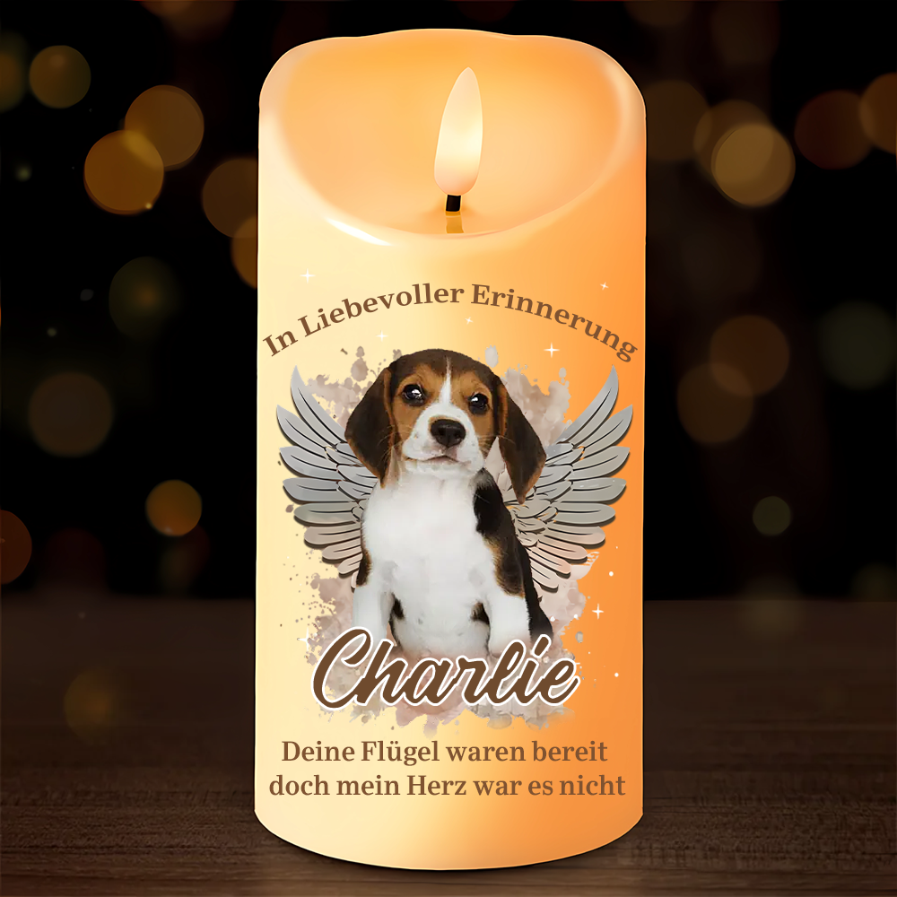 LED-Kerze mit Foto In Liebvoller Erinnerung Trauergeschenk