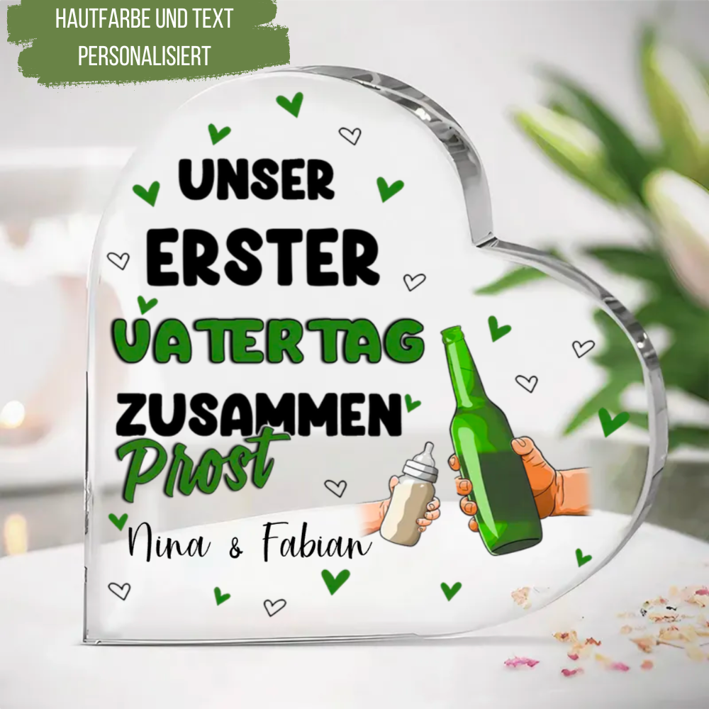 Acrylherz-Unser Erster Vatertag-Geschenk für Vater