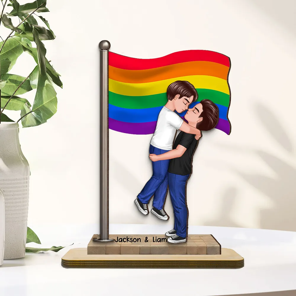 Flaggee-Personalisierte 2-Schicht-Holztafel Geschenk für Paar