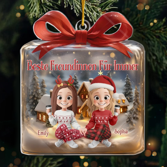 Personalisierter Weihnachtsanhänger aus Acryl Geschenk für beste Freundin und Schwester