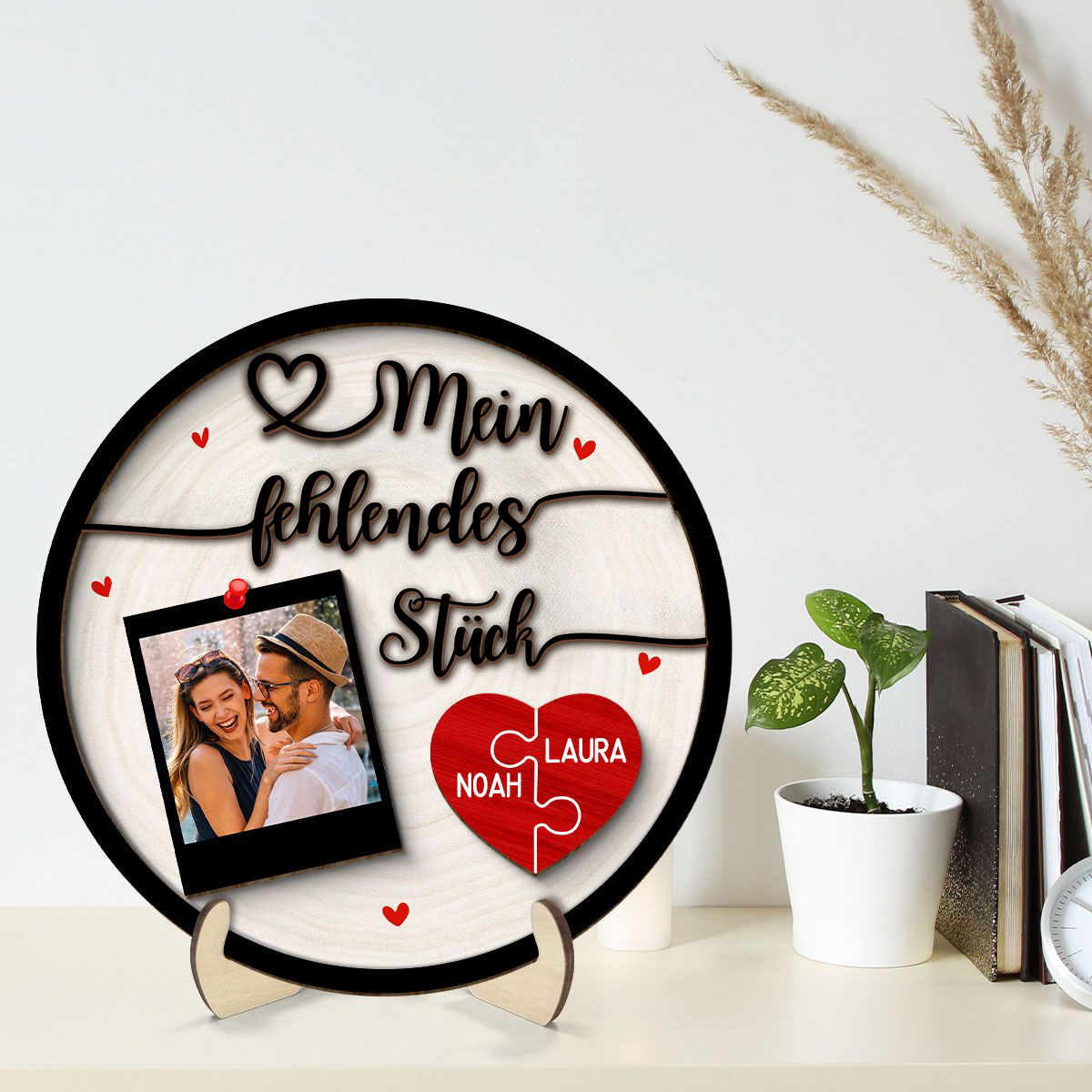 Personalisierte Holztafel -Mein felendes Stück-Geschenk für Paar