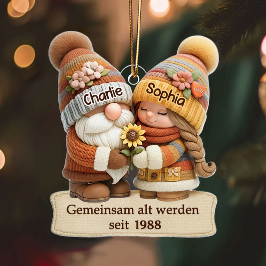 Herbstzwerg - Gemeinsam alt werden - Acrylanhänger mit Namen Geschenk für Paar