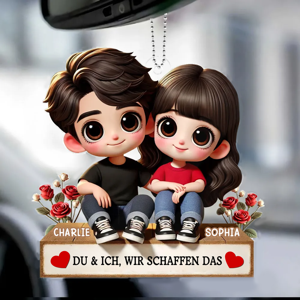 Cartoon-Bild-Personalisierte Acrylanhänger Geschenk für Paar