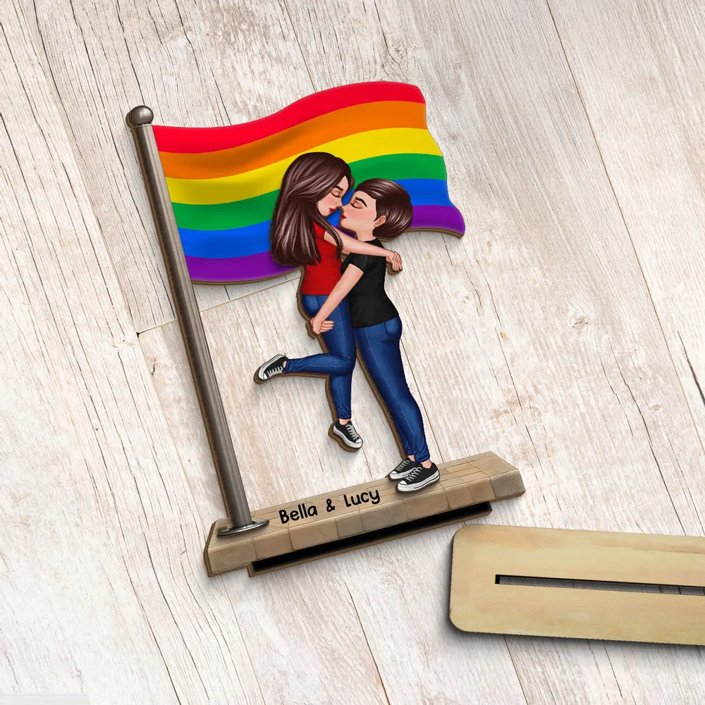 Flaggee-Personalisierte 2-Schicht-Holztafel Geschenk für Paar