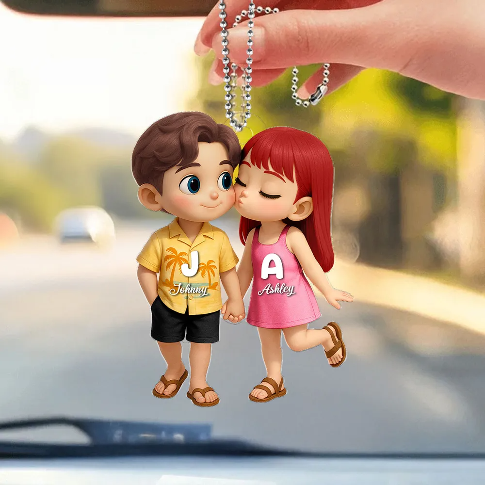 Sommer Paare-Personalisierter Autoanhänger aus Acryl Geschenk für Paare