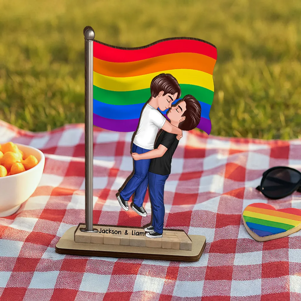 Flaggee-Personalisierte 2-Schicht-Holztafel Geschenk für Paar