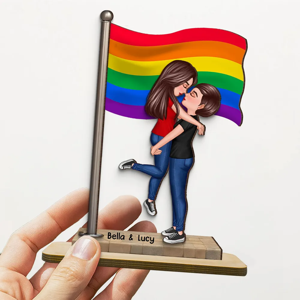 Flaggee-Personalisierte 2-Schicht-Holztafel Geschenk für Paar