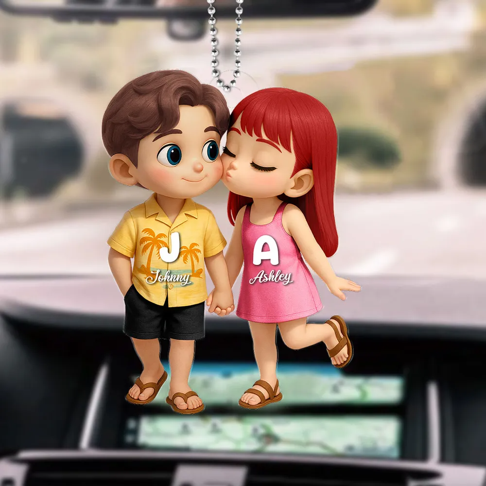 Sommer Paare-Personalisierter Autoanhänger aus Acryl Geschenk für Paare