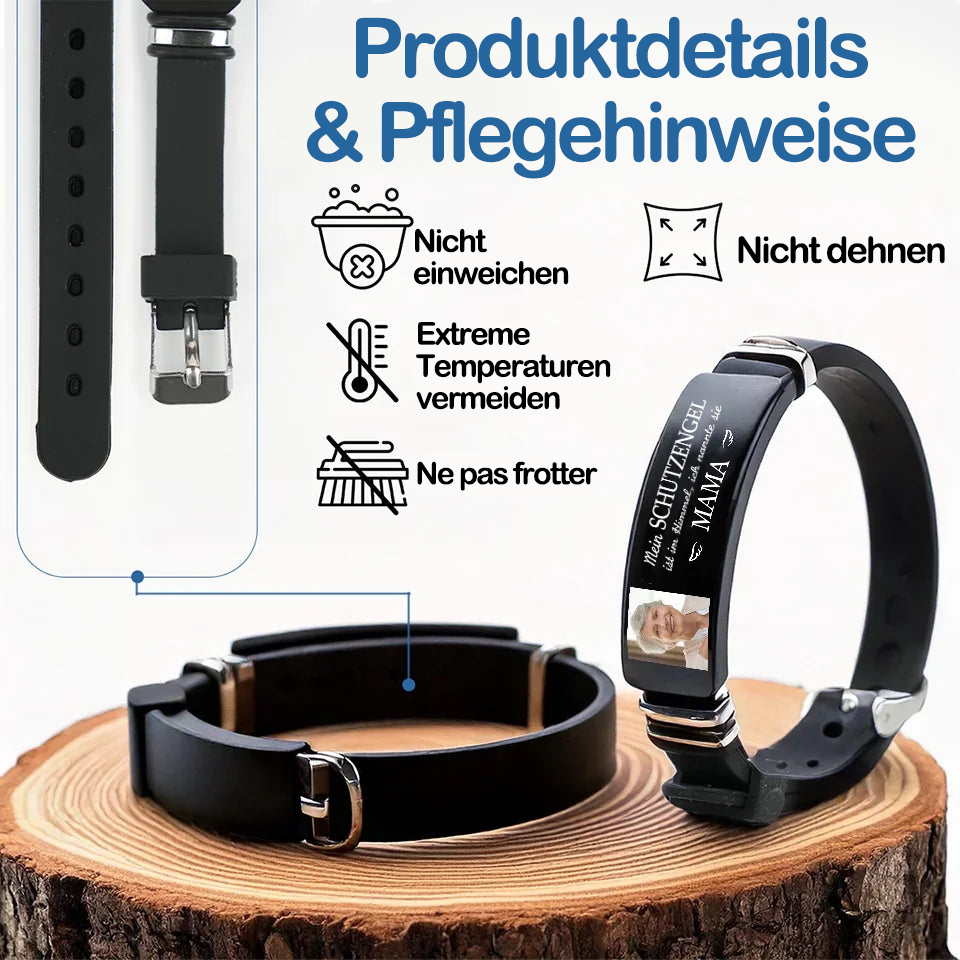 Schutzengel-Personalisiertes Silikon-Armband Trauergeschenk