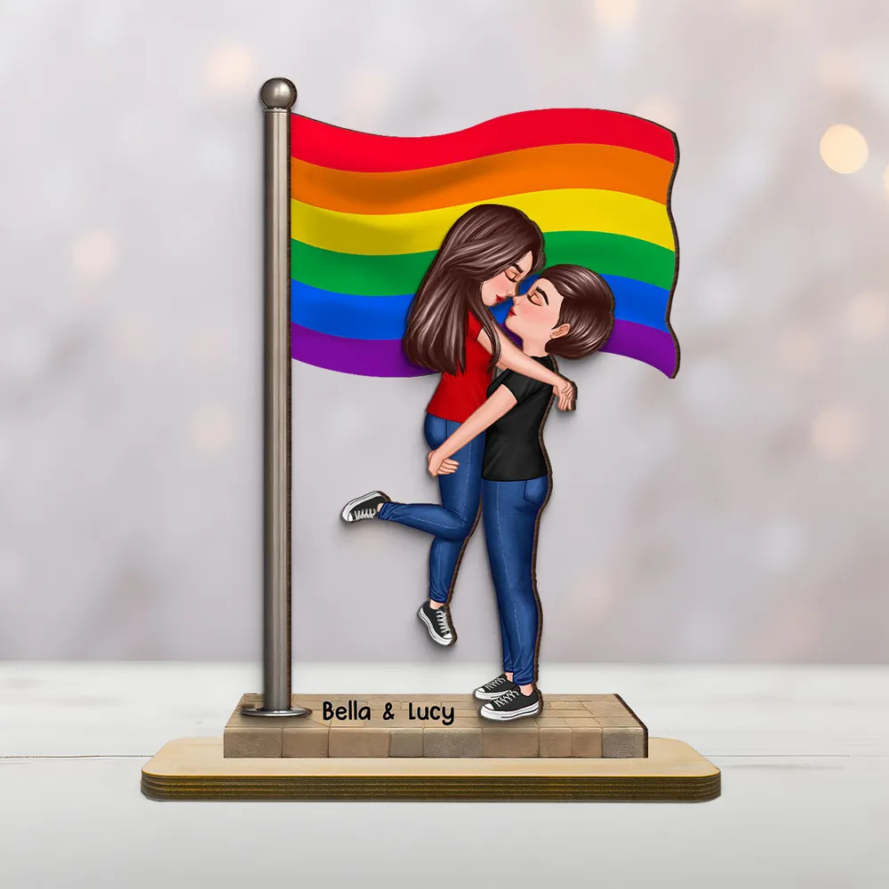 Flaggee-Personalisierte 2-Schicht-Holztafel Geschenk für Paar