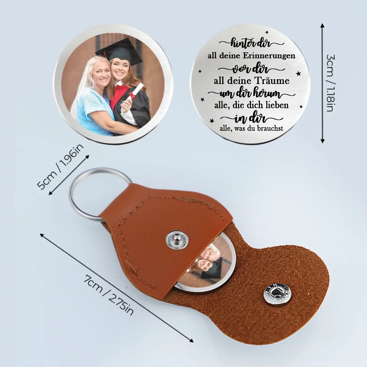 Taschenumarmung mit Foto Geschenk zur Abschlussfeier