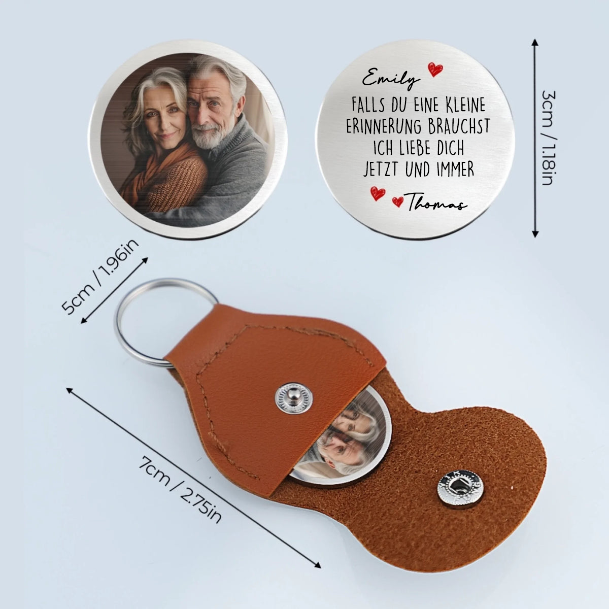 Ich liebe dich- Foto Taschenumarmung(Pocket Hug) Geschenk für Paar