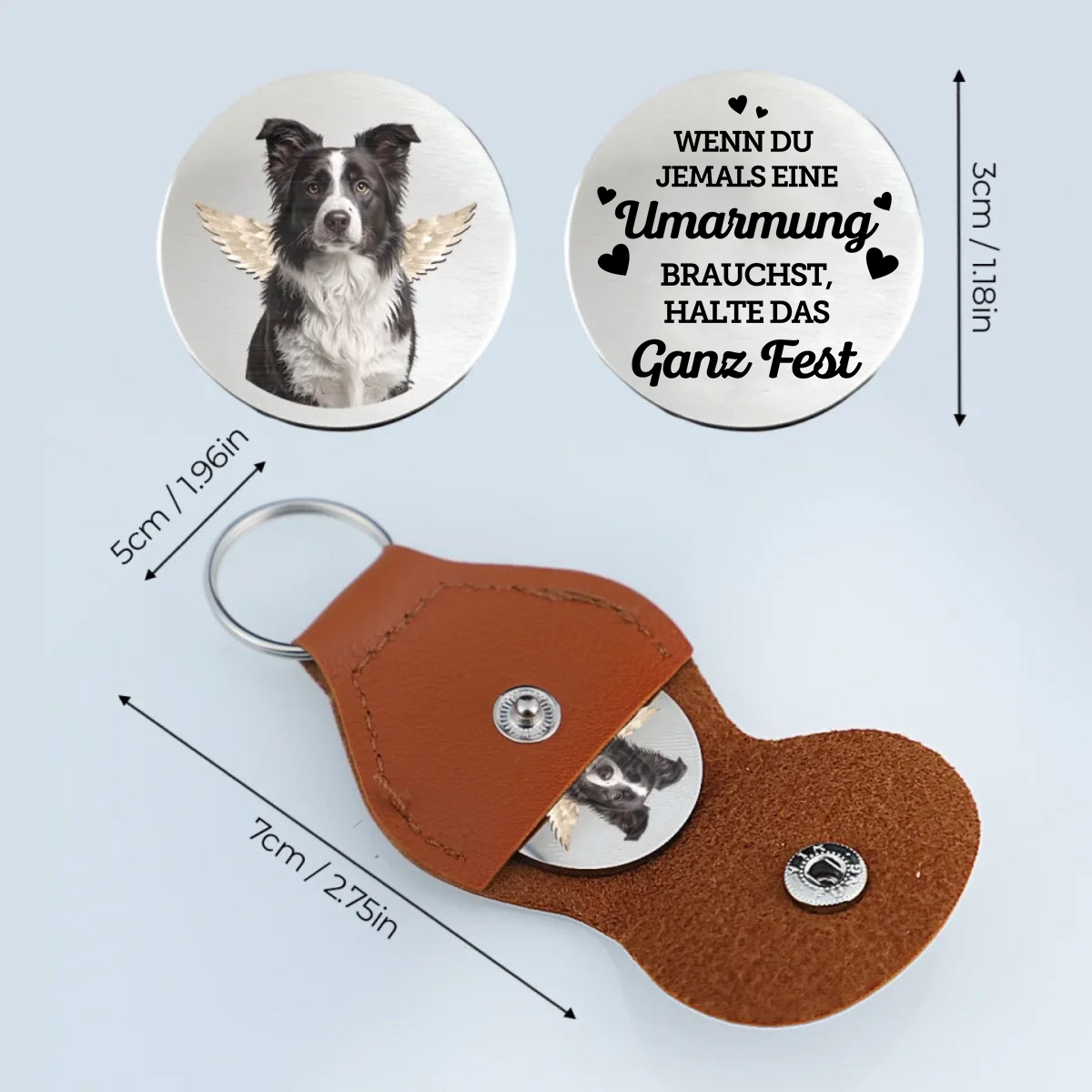 Engelsflügel-Taschenumarmung mit Foto Trauergeschenk