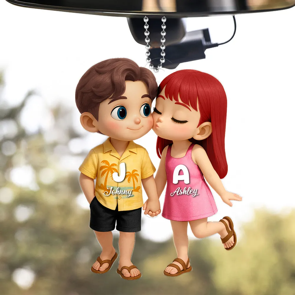 Sommer Paare-Personalisierter Autoanhänger aus Acryl Geschenk für Paare