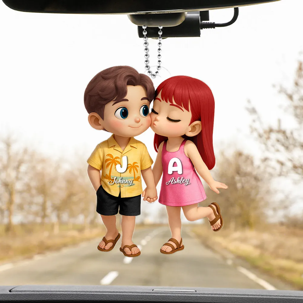 Sommer Paare-Personalisierter Autoanhänger aus Acryl Geschenk für Paare