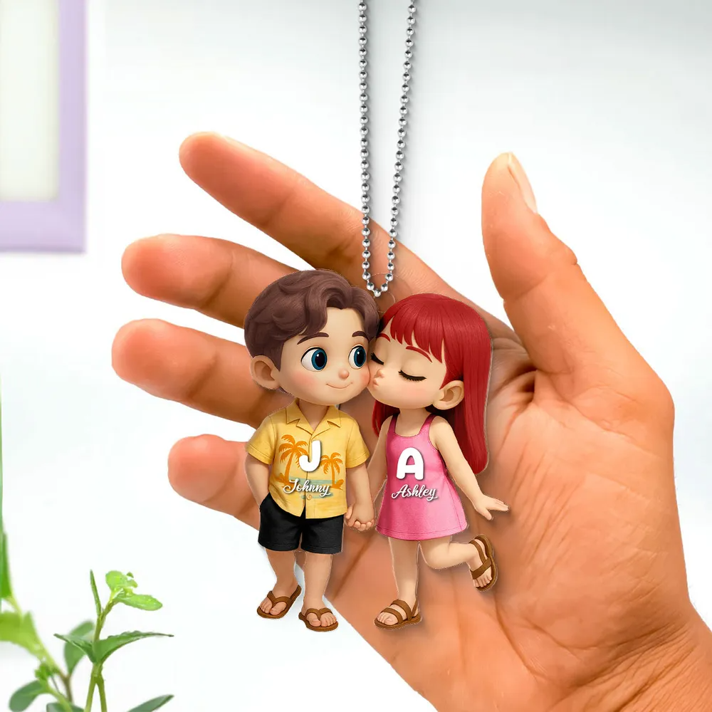 Sommer Paare-Personalisierter Autoanhänger aus Acryl Geschenk für Paare