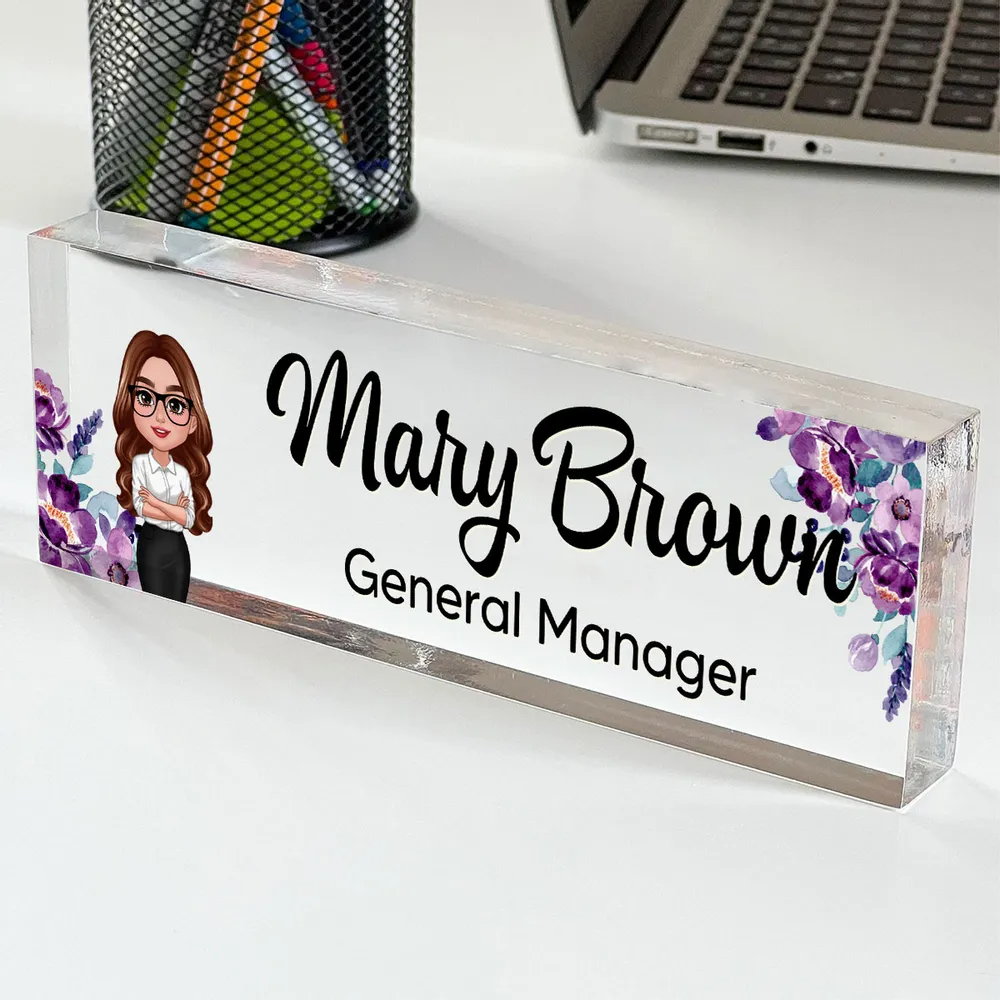 Personalisierte Acryl-Tafel für Mitarbeiter/-innen