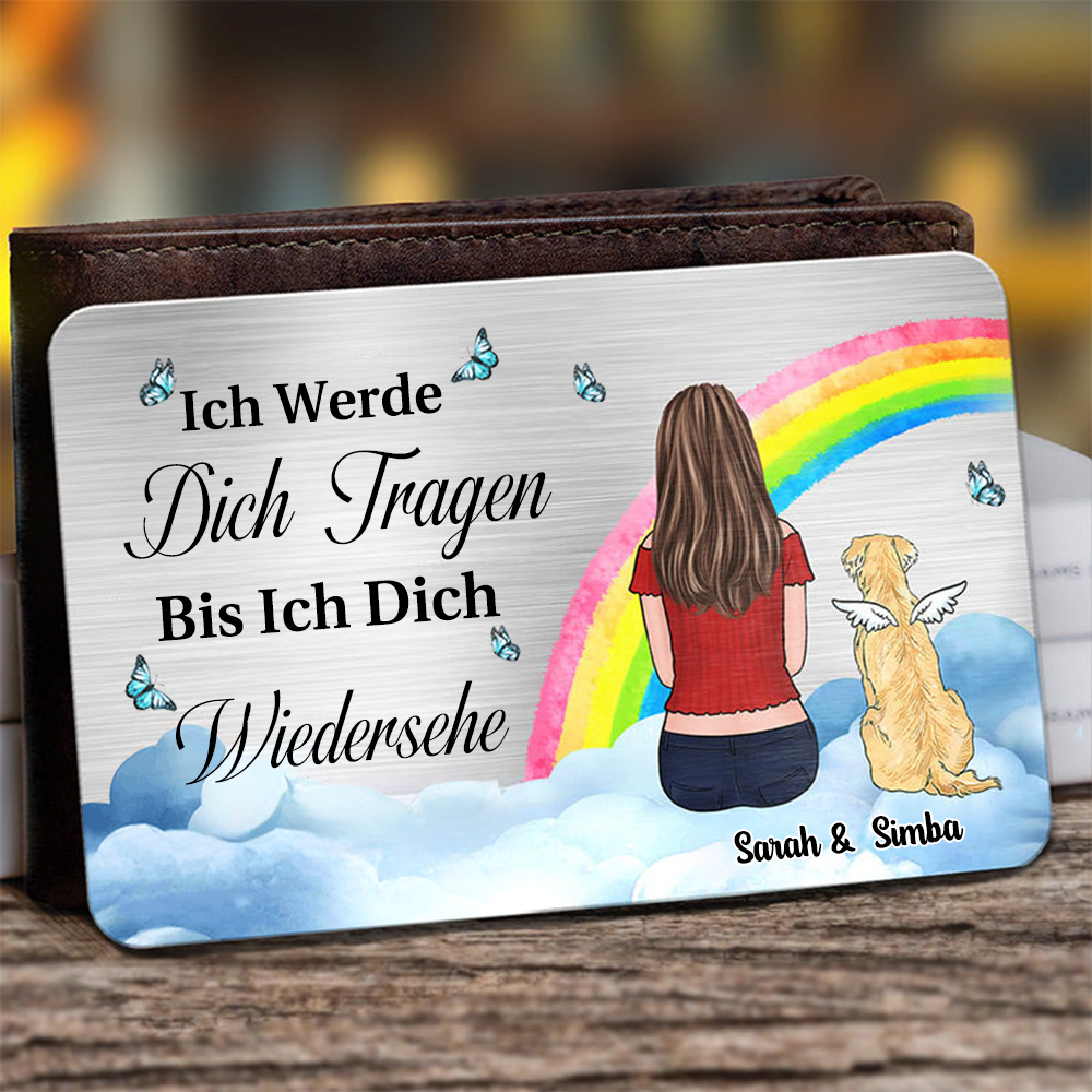 Personalisierte Brieftasche-Karte Haustierbesitzer mit Hund Trauergeschenk