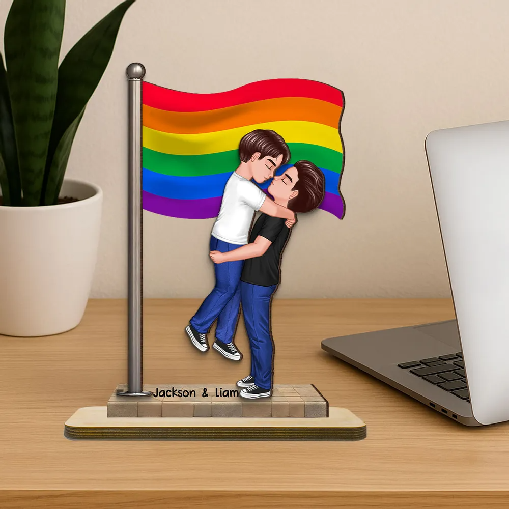 Flaggee-Personalisierte 2-Schicht-Holztafel Geschenk für Paar