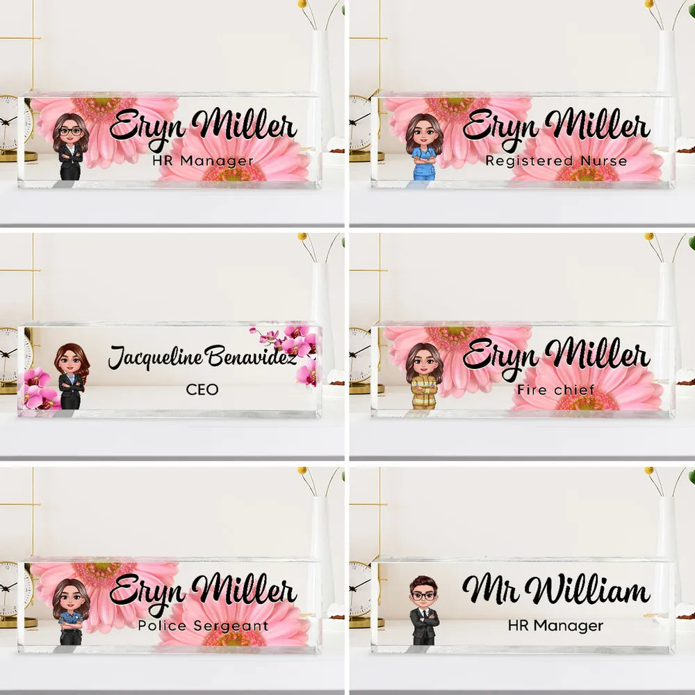 Personalisierte Acryl-Tafel für Mitarbeiter/-innen